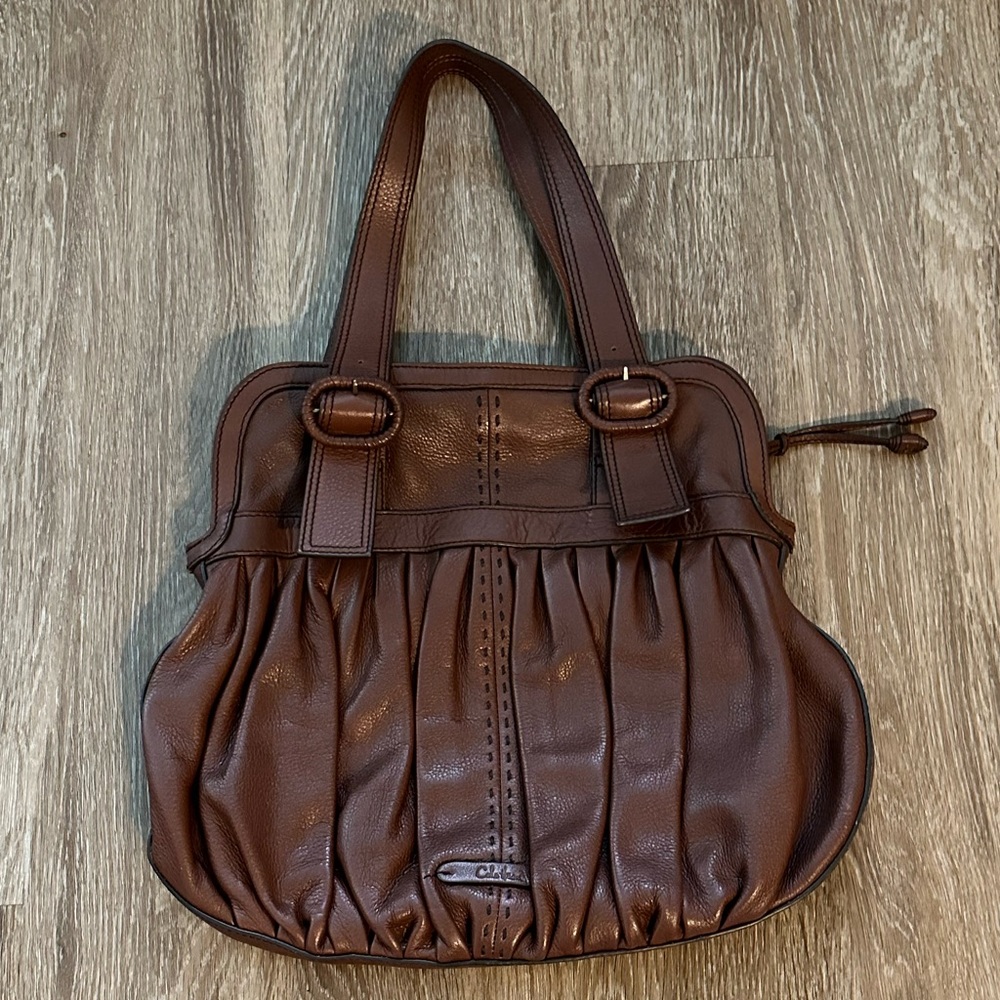 Cole Haan large brown leather handbag purse
